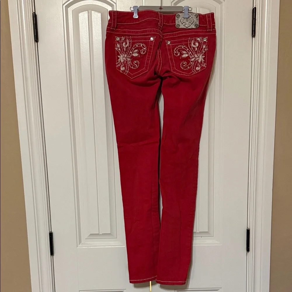 Miss Me Red Skinny Jeans - Picture 2 of 5